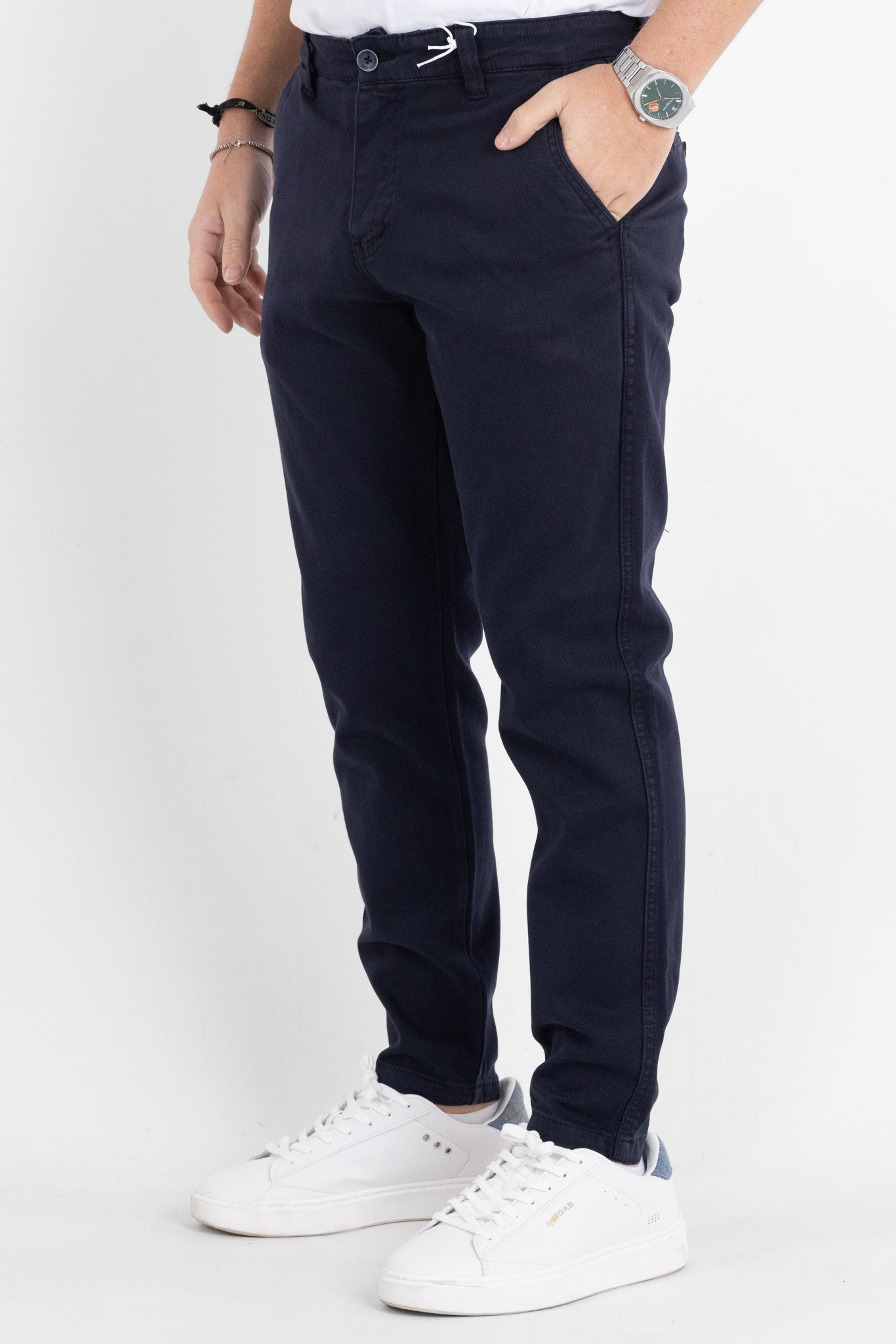 BR021 Rice Grain Capri Pants | 2 for €60 | Blue