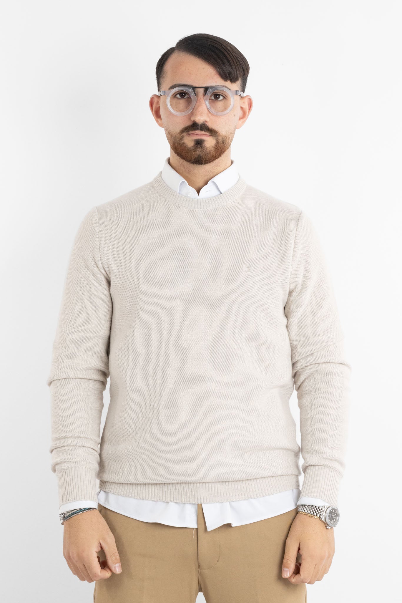 Pullover Girocollo Misto Lana Chicco 906 | 2 per €60 | Panna