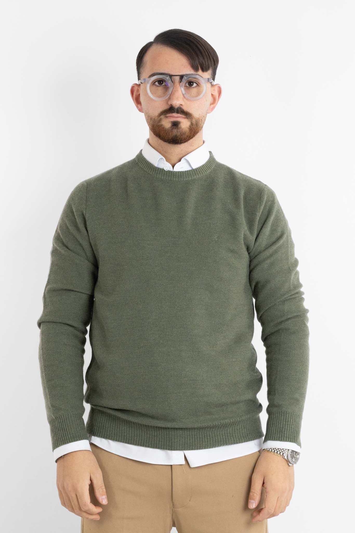 Pullover Girocollo Misto Lana Chicco 906 | 2 per €60 | Verde Chiaro