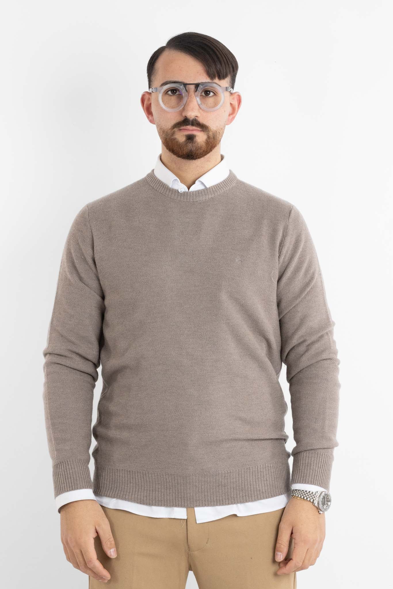 Pullover Girocollo Misto Lana Chicco 906 | 2 per €60 | Tortora