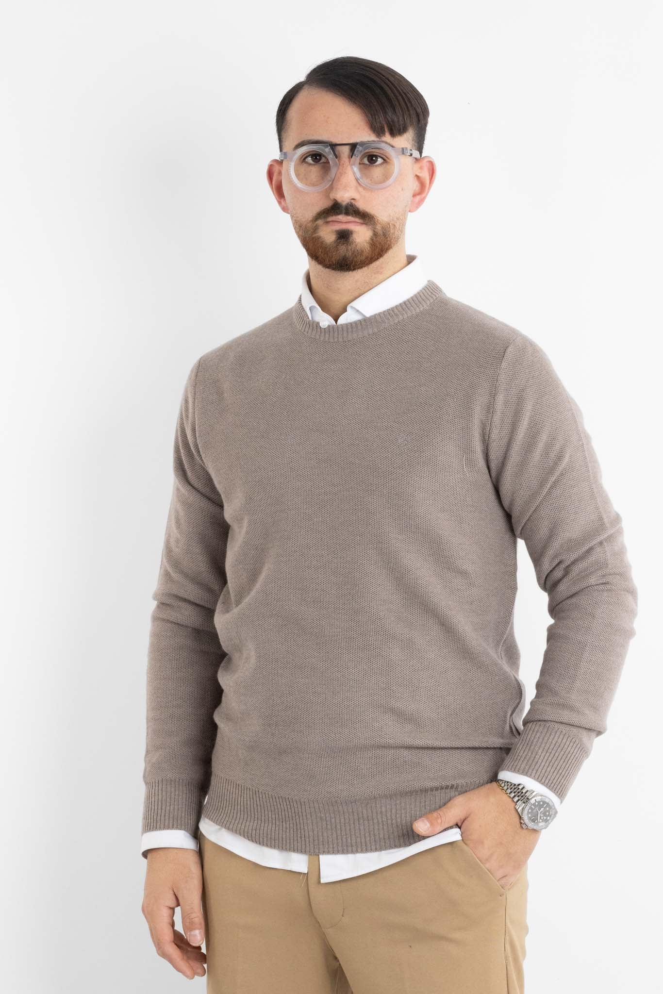 Pullover Girocollo Misto Lana Chicco 906 | 2 per €60 | Tortora