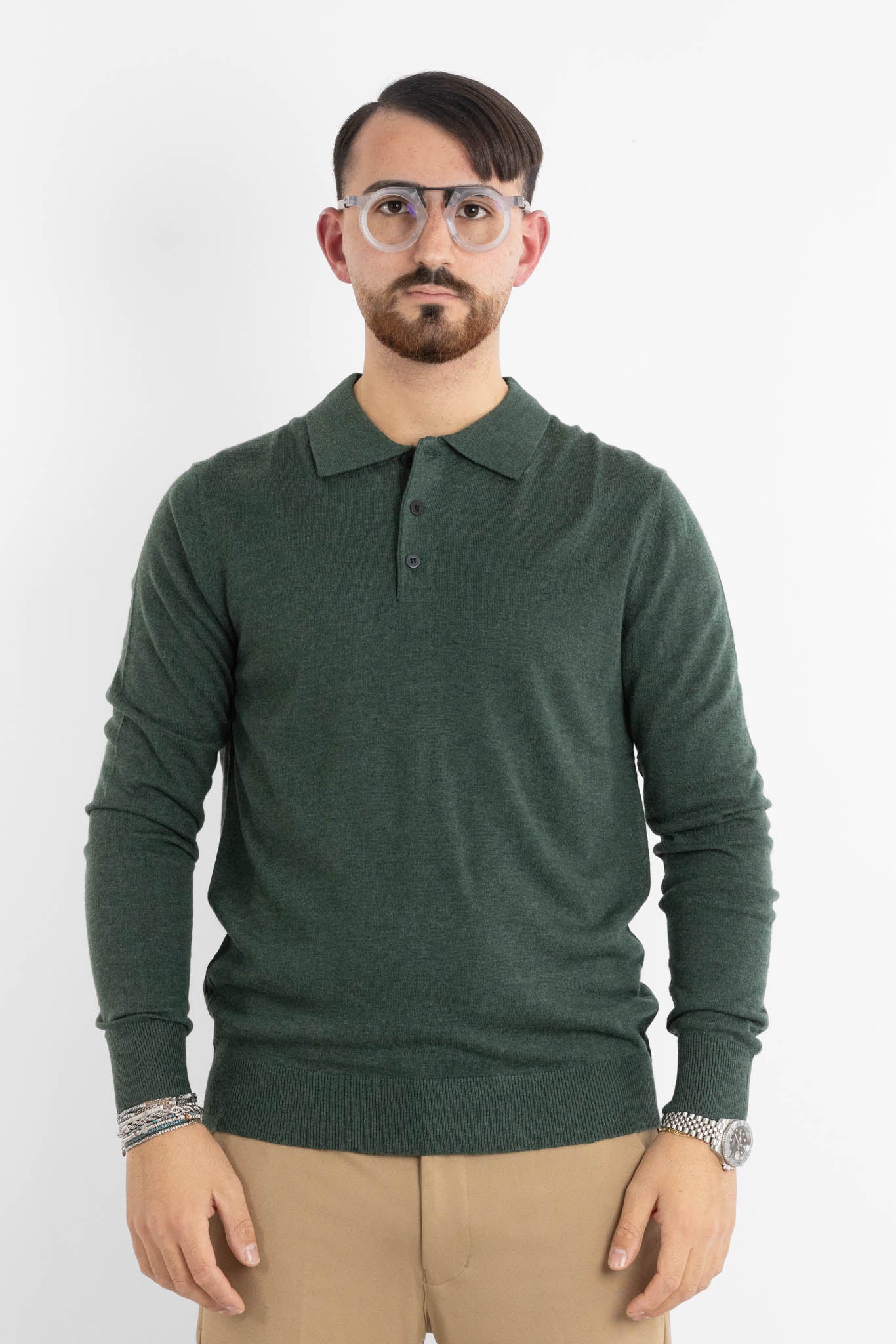 Polo Pullover Misto Lana 86 | 2 per €50 | Verde