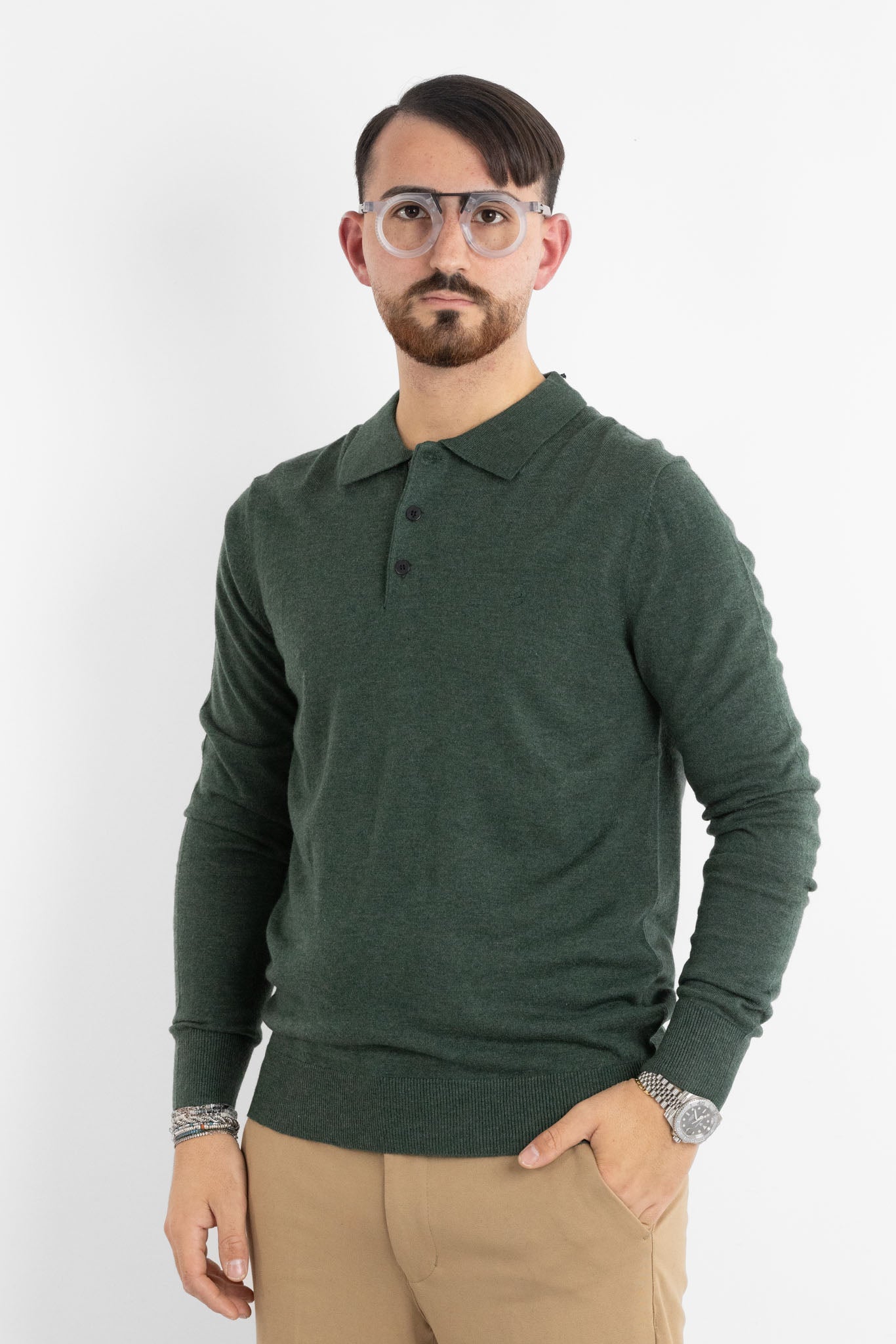 Polo Pullover Misto Lana 86 | 2 per €50 | Verde
