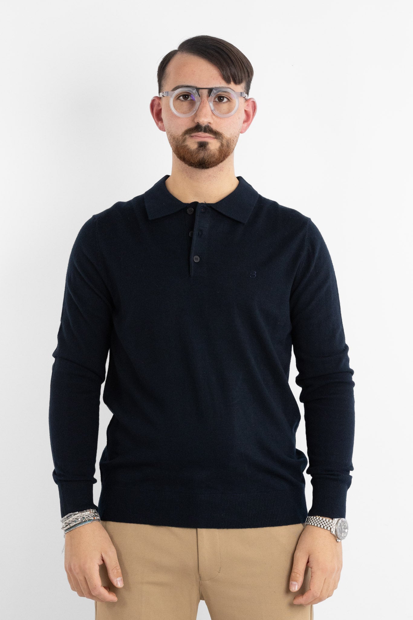 Polo Pullover Misto Lana 86 | 2 per €50 | Blu