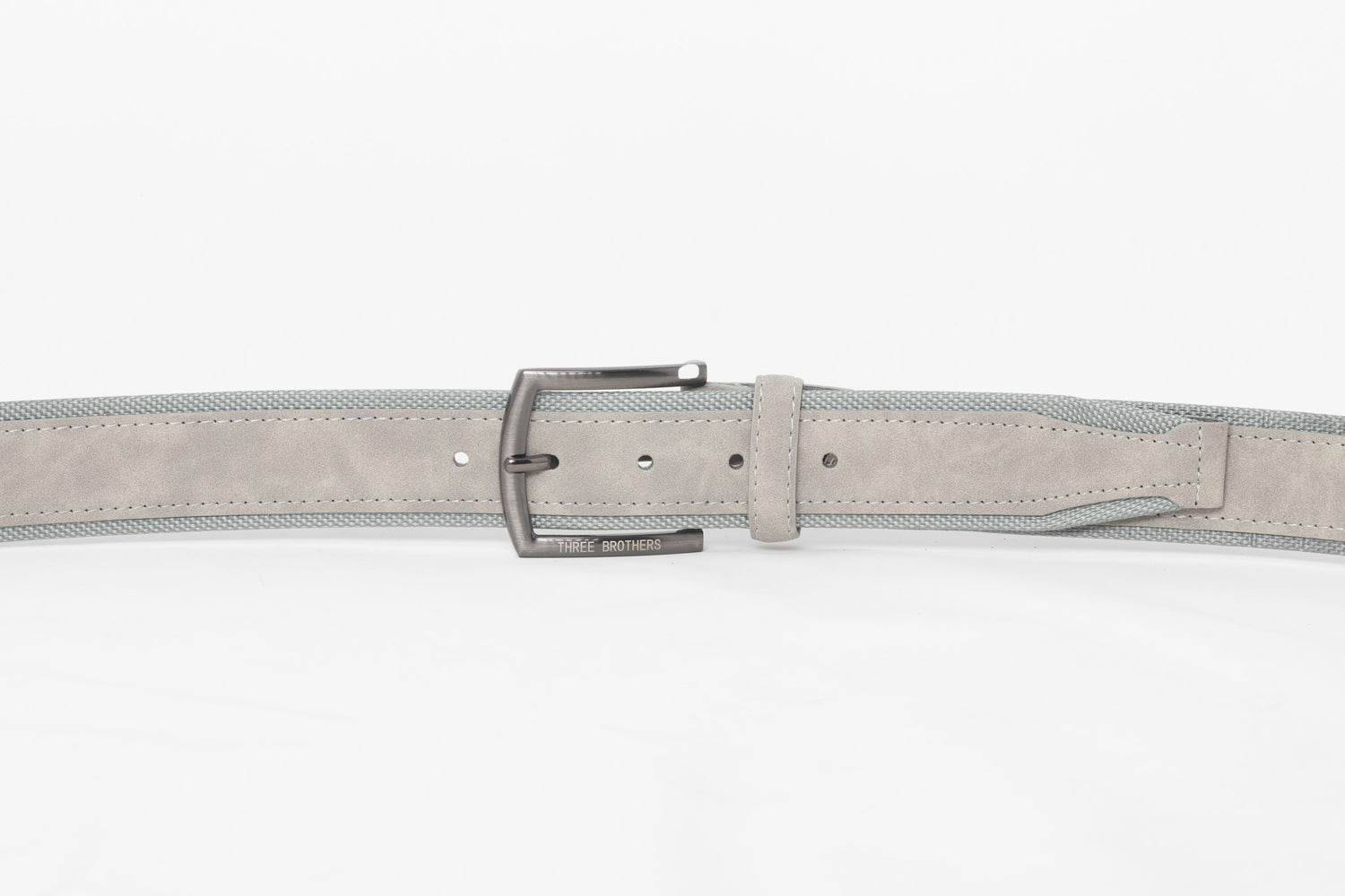 Cintura Simil Pelle e Tessuto | Grigio Chiaro