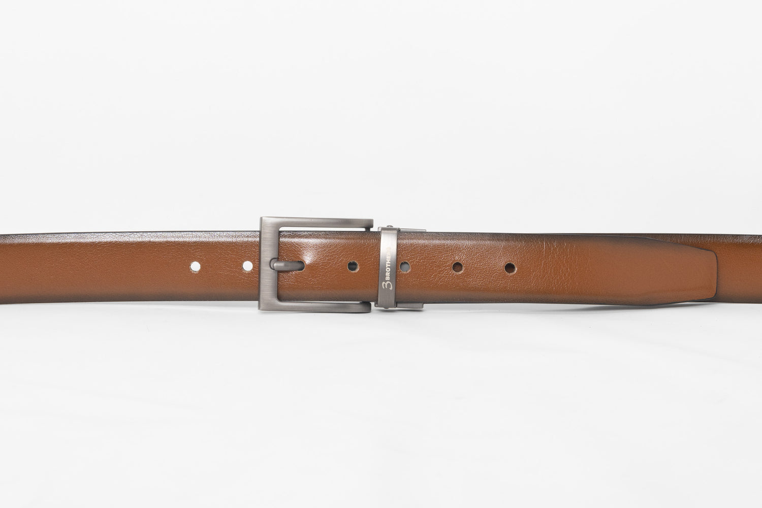 Cintura Reversibile Liscia | Blu e Cuoio