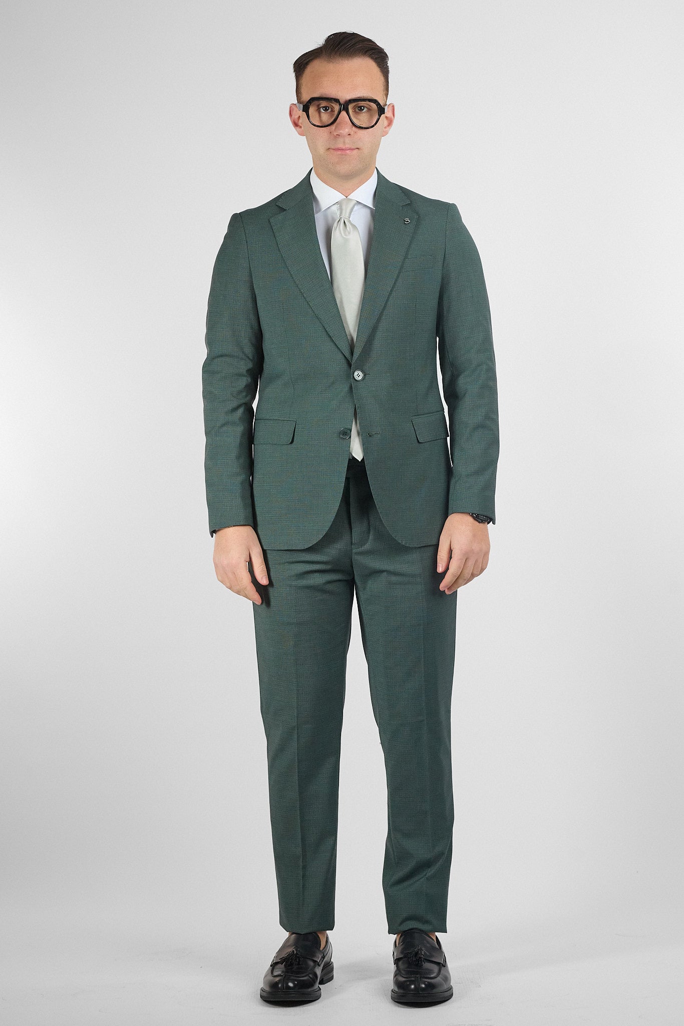 Abito Due Bottoni Tramato Nex | Verde