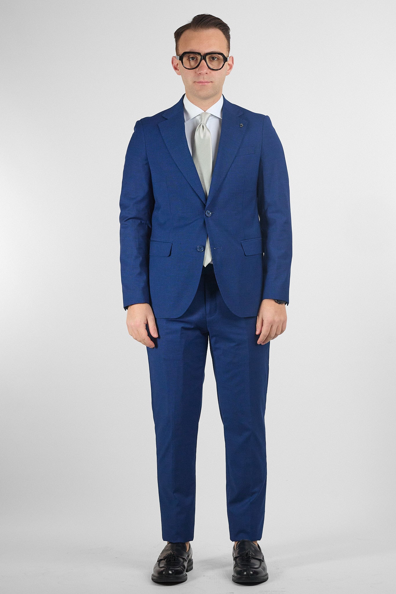 Abito Due Bottoni Tramato Nex | Blu Parlamento