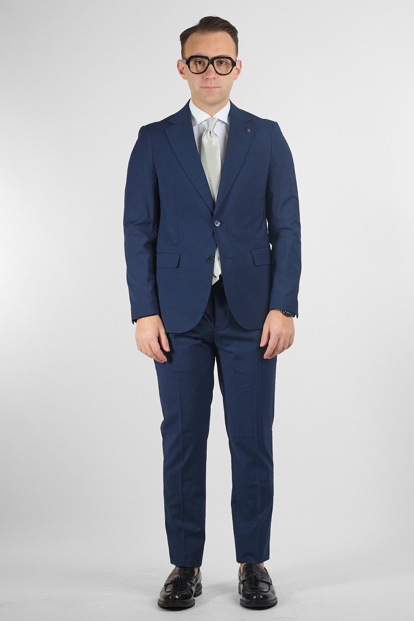 Abito Due Bottoni Tramato Nex | Blu