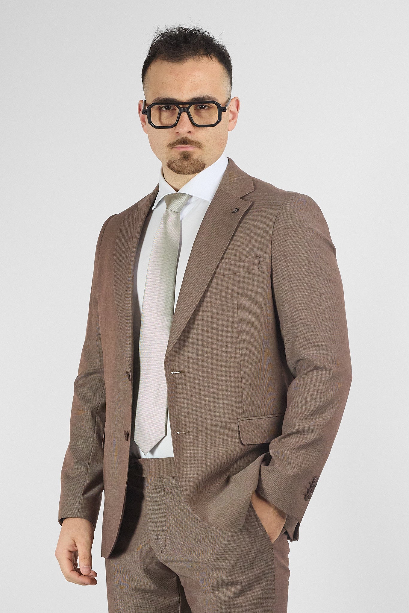 Abito Due Bottoni Tessuto Lavorato | Moro