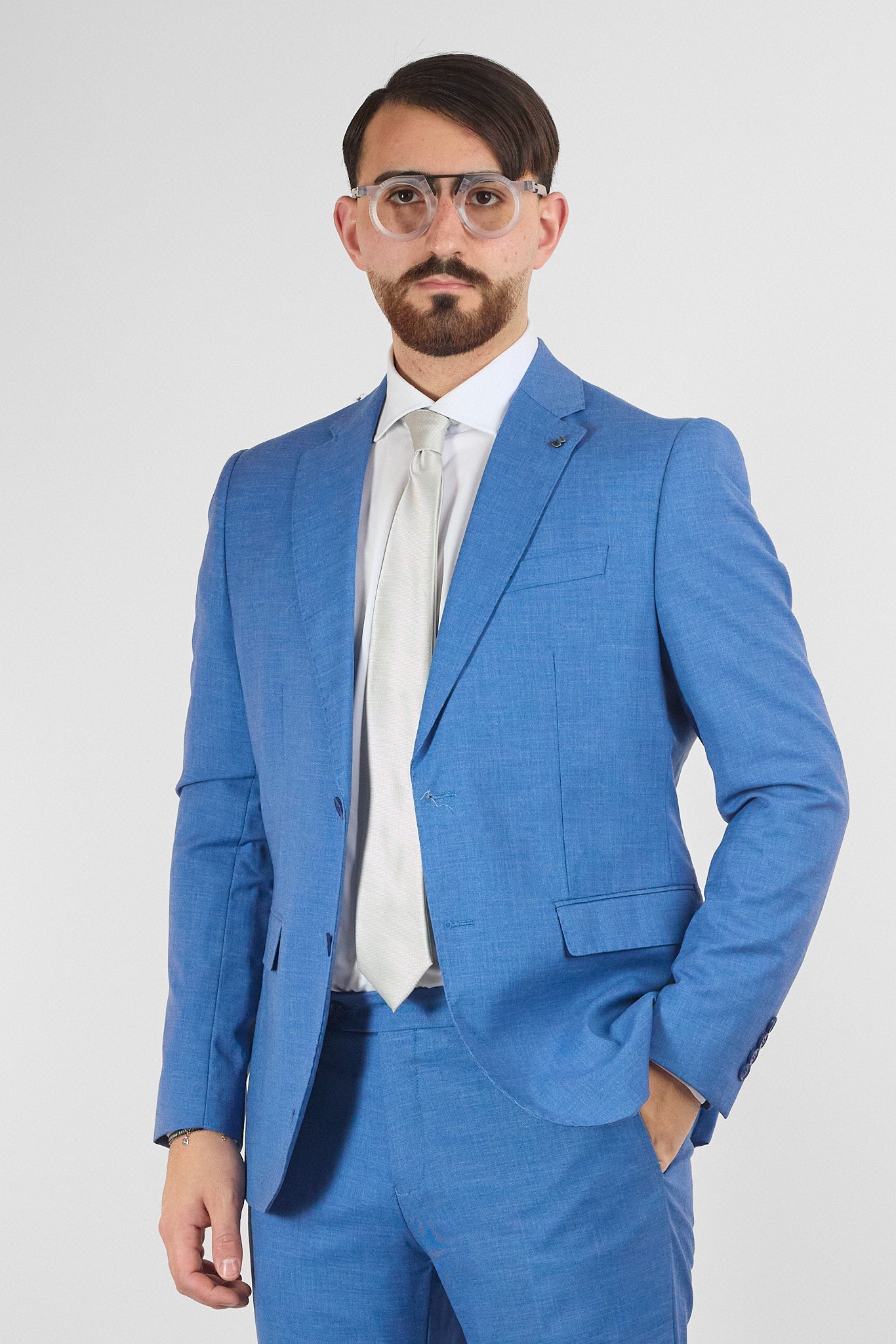 Abito Due Bottoni Basic | Azzurro