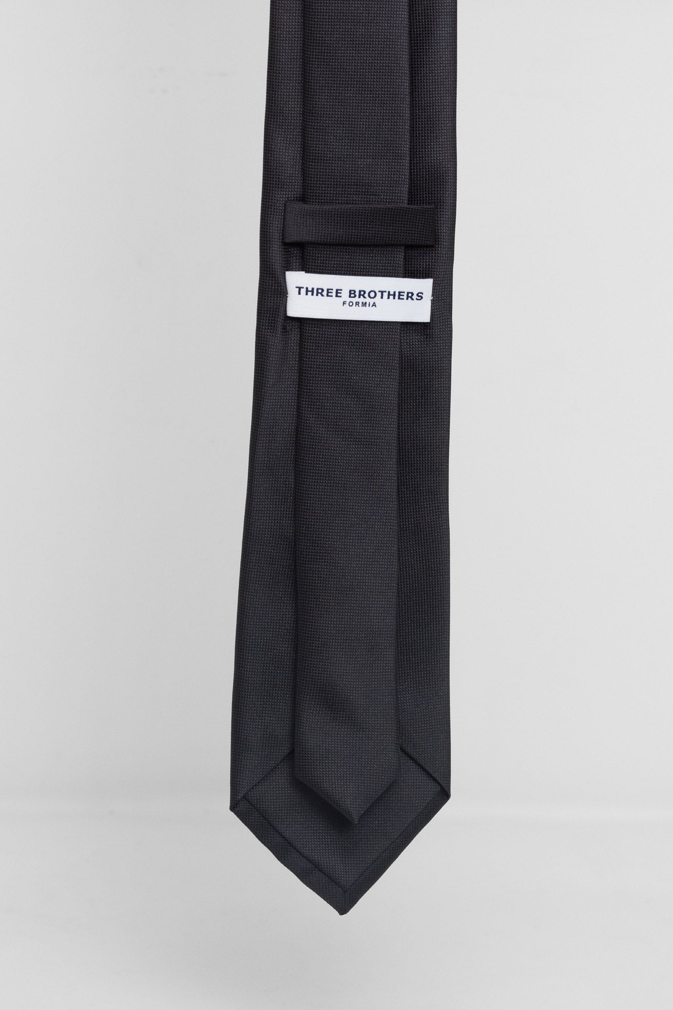 Cravatta Tre Pieghe Tinta Unita Micro Diamantino Nero | 2 Per €20