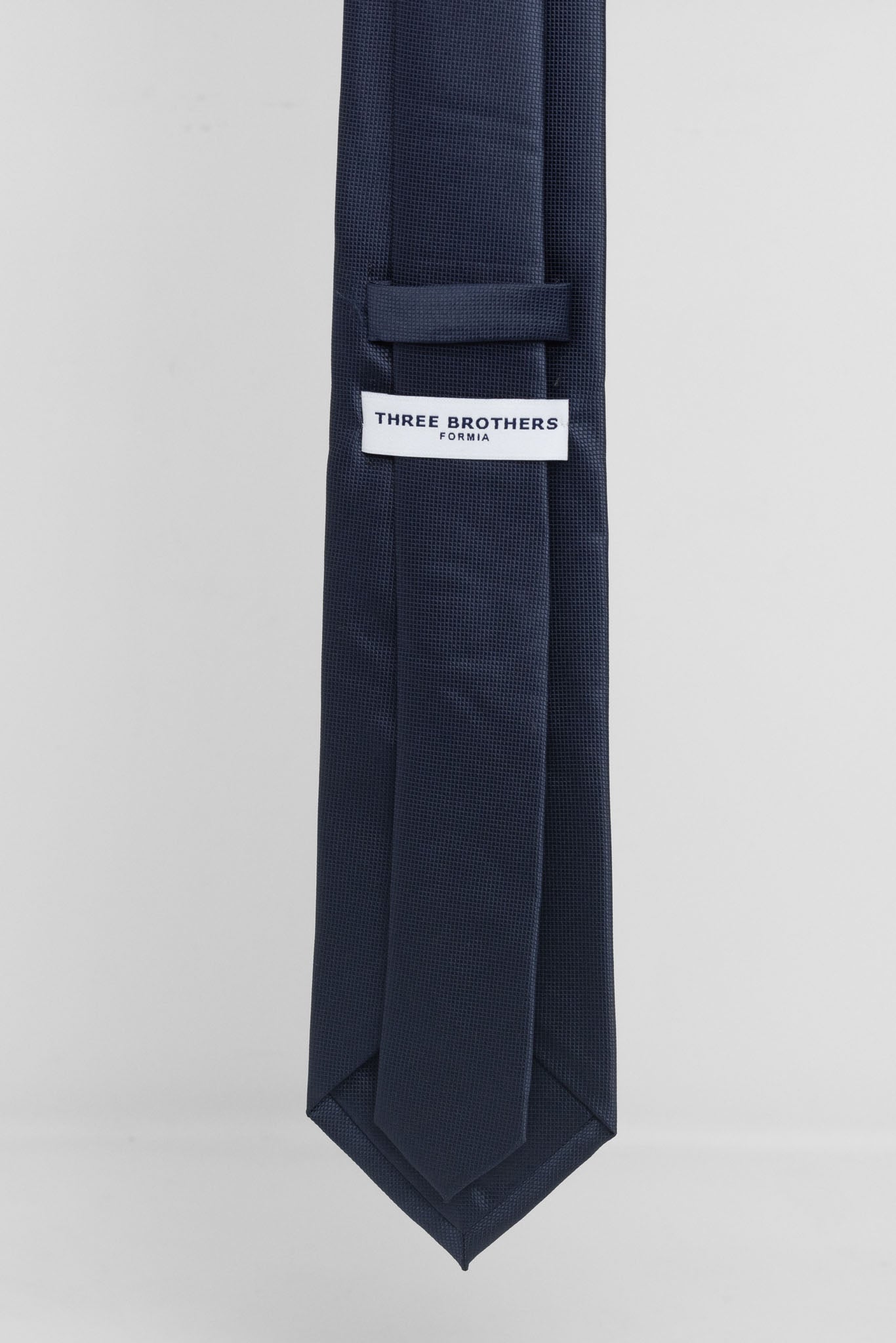 Cravatta Tre Pieghe Tinta Unita Micro Diamantino Blu Scuro | 2 Per €20