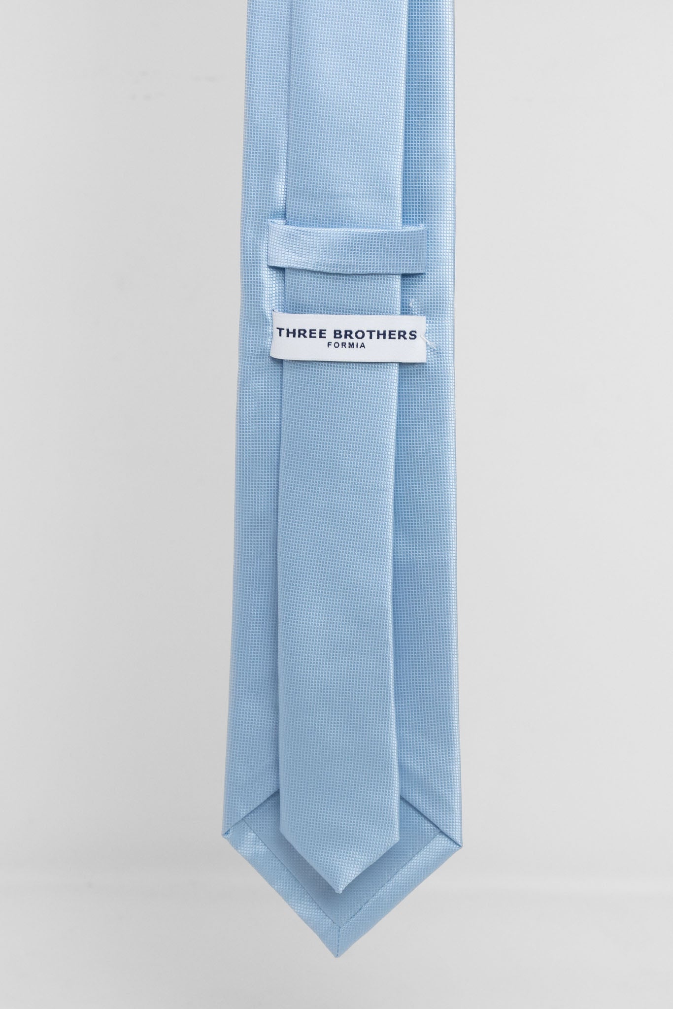 Cravatta Tre Pieghe Tinta Unita Micro Diamantino Celeste Chiaro | 2 Per €20