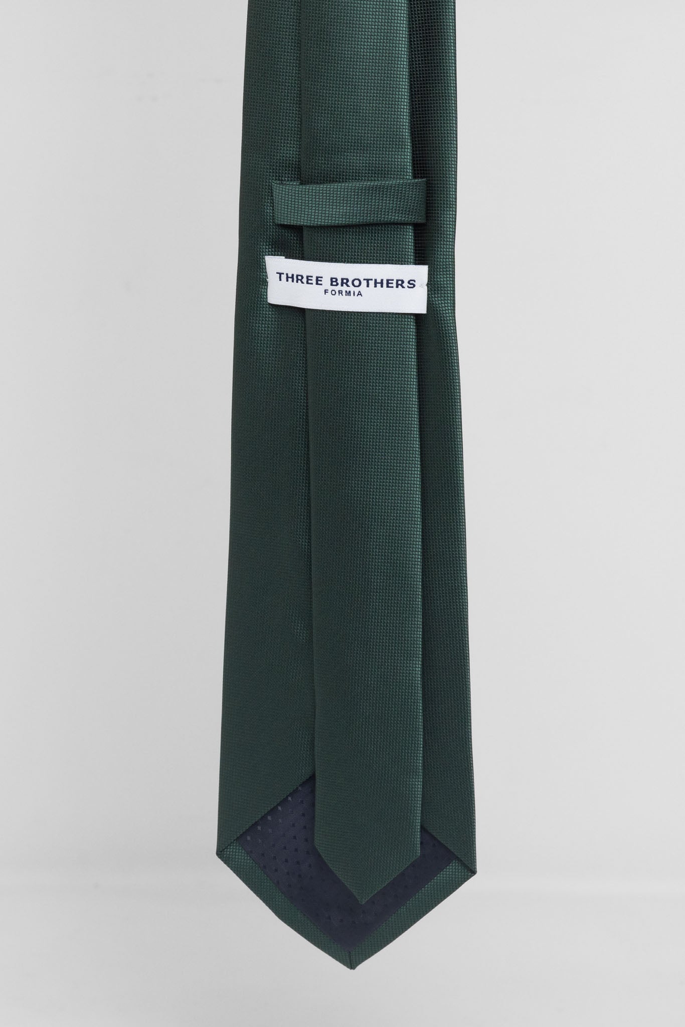 Cravatta Tre Pieghe Tinta Unita Micro Diamantino Verde Scuro | 2 Per €20