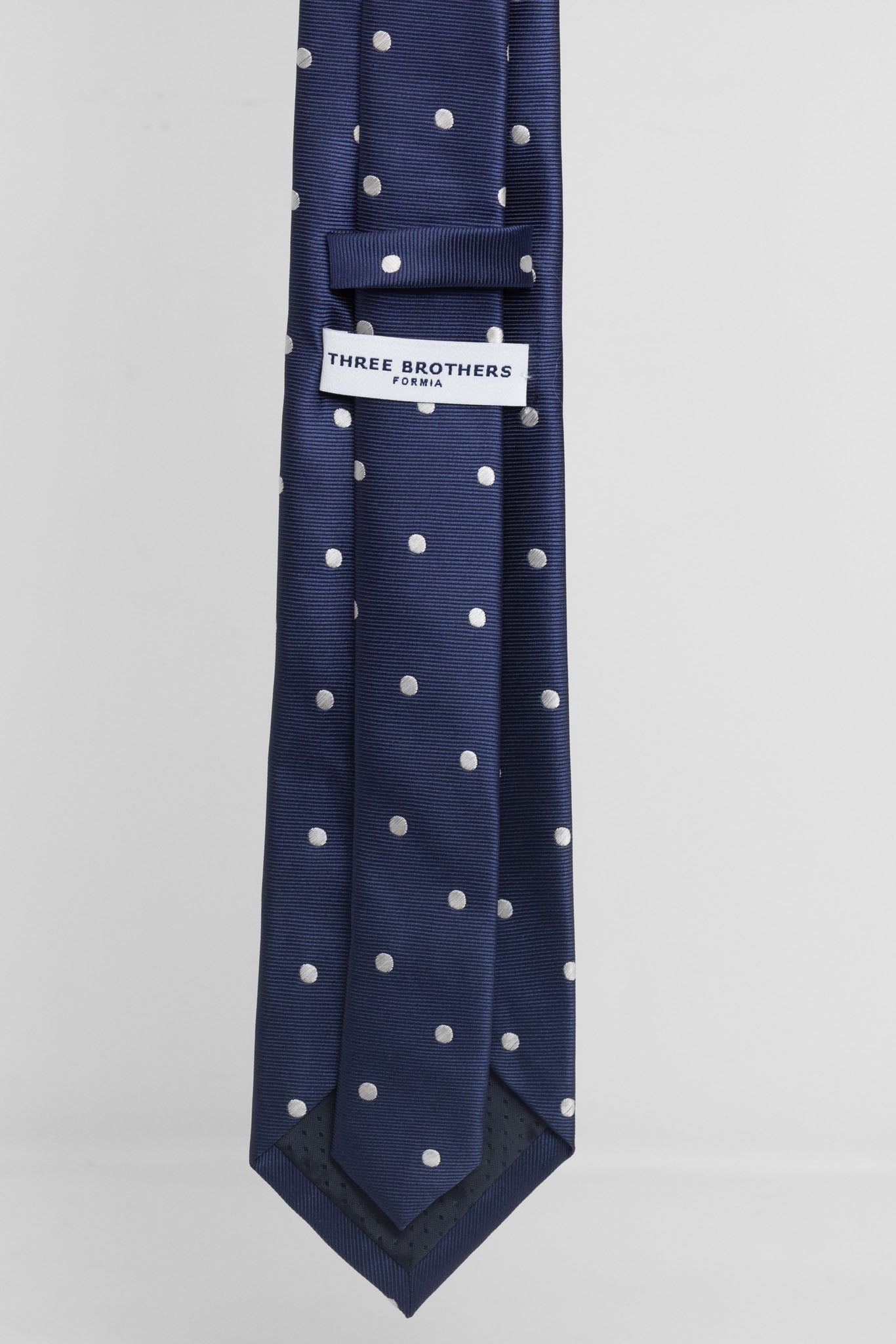 Cravatta Tre Pieghe Pois Fondo Blu e Bianco | 2 Per €20