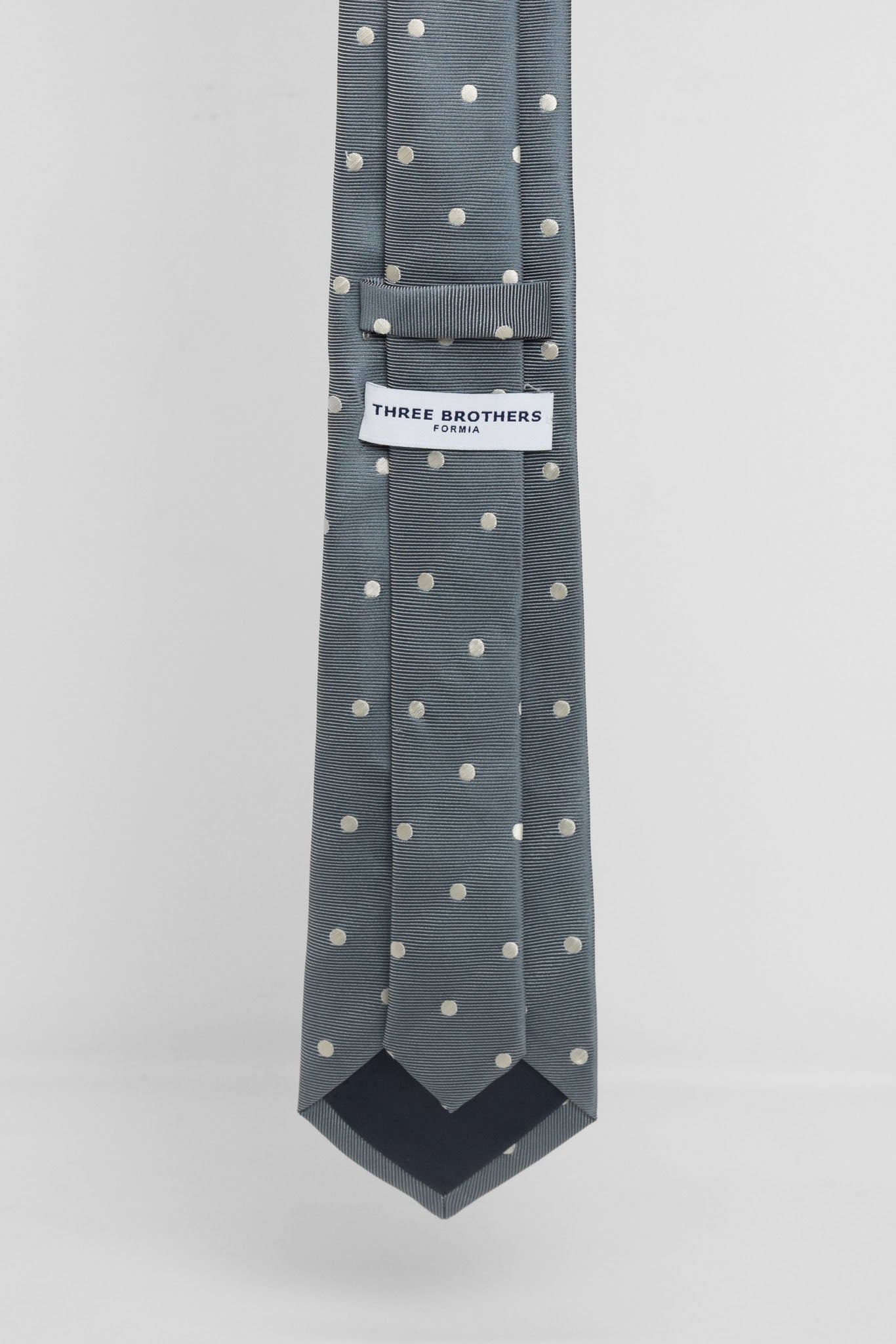 Cravatta Tre Pieghe Pois Fondo Verde e Grigio Perla | 2 Per €20