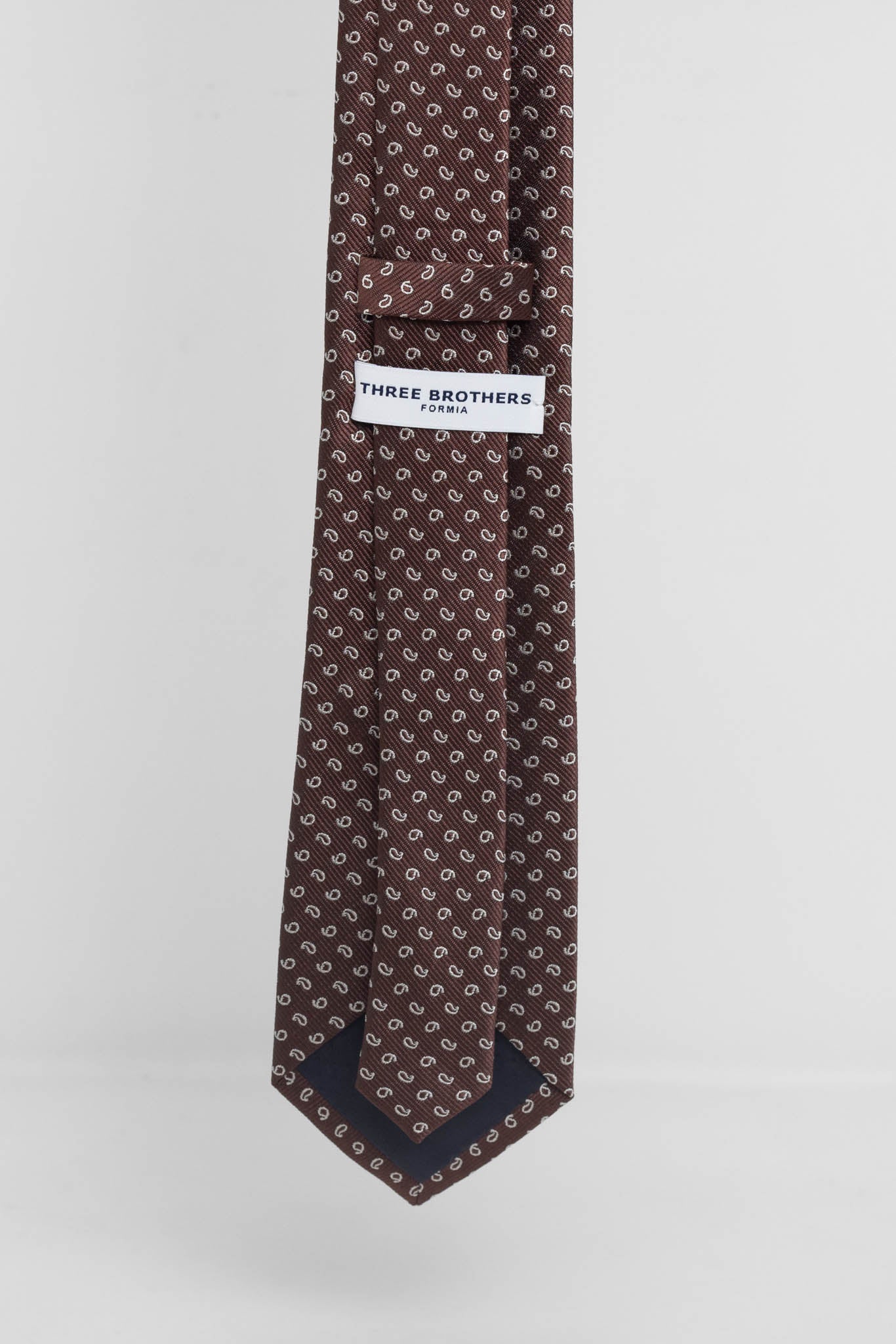 Cravatta Tre Pieghe Fantasia Cashmere Fondo Marrone e Beige | 2 Per €20