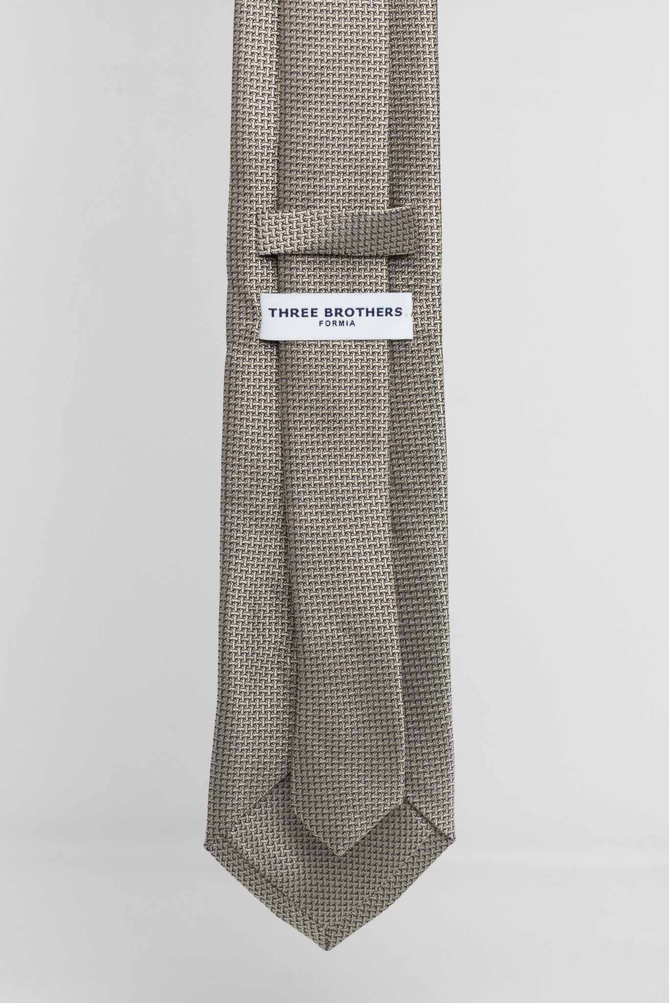 Cravatta Tre Pieghe Trama Geometrica Beige | 2 Per €20