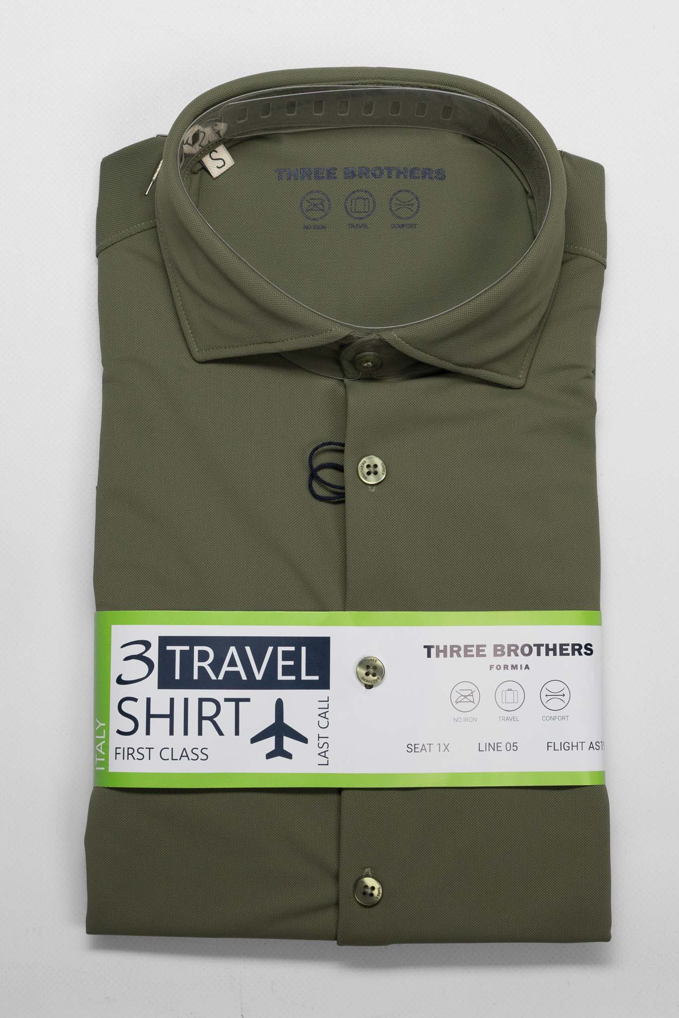 Camicia Active No Stiro Slim Super Elastic | Verde