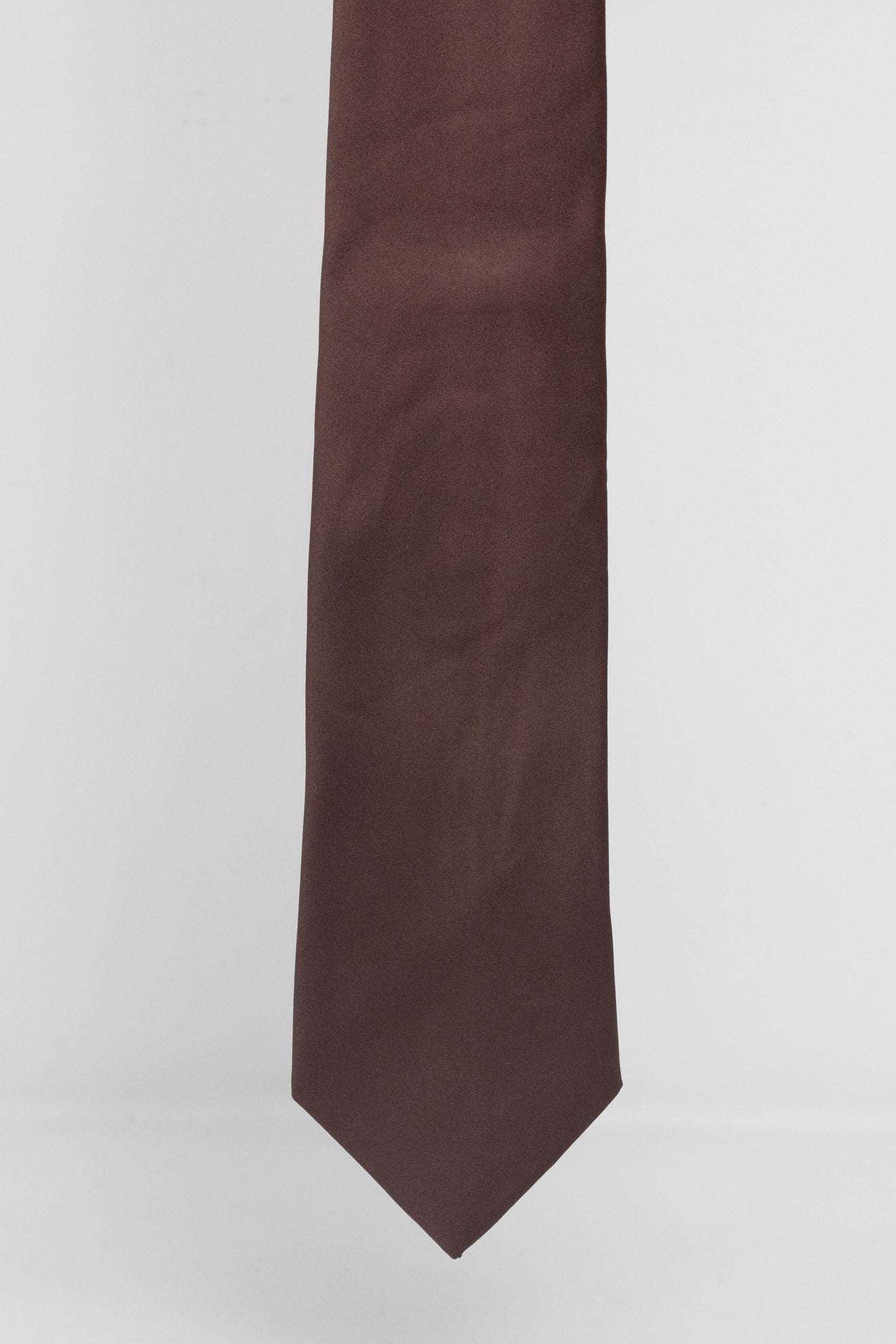 Cravatta Tre Pieghe Tinta Unita Marrone | 2 Per €20
