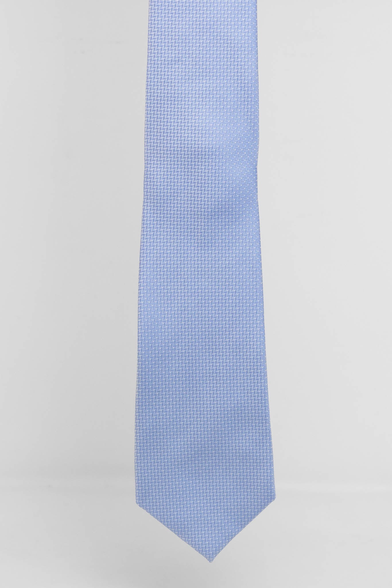 Cravatta Tre Pieghe Trama Geometrica Celeste | 2 Per €20