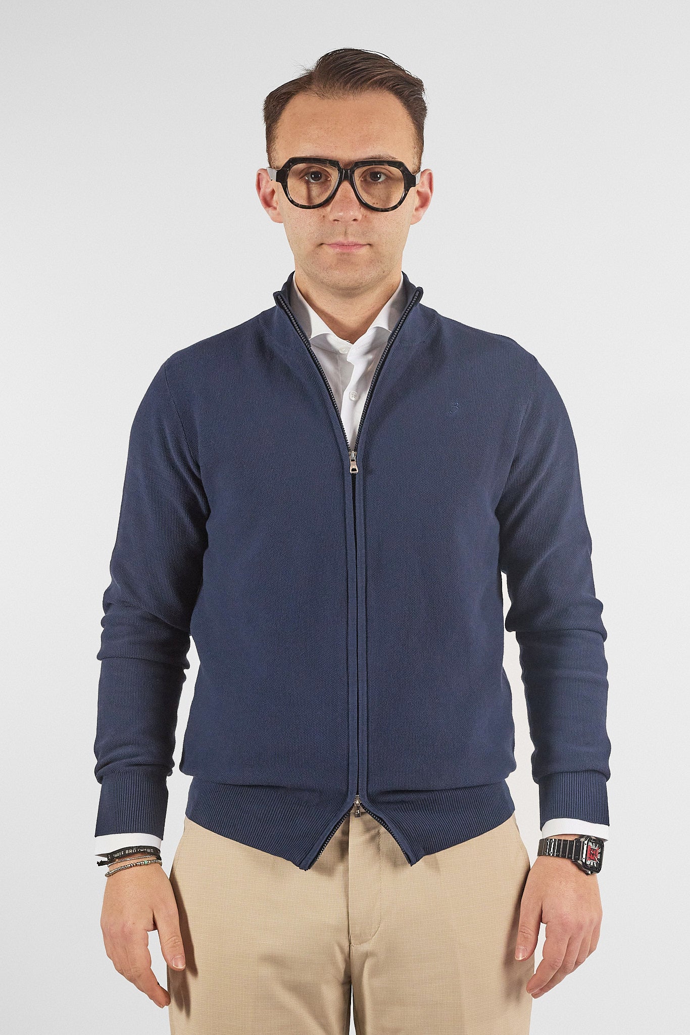 Pullover Zip Intera Chicco Cotone 1525 | 2 per €50 | Blu 02