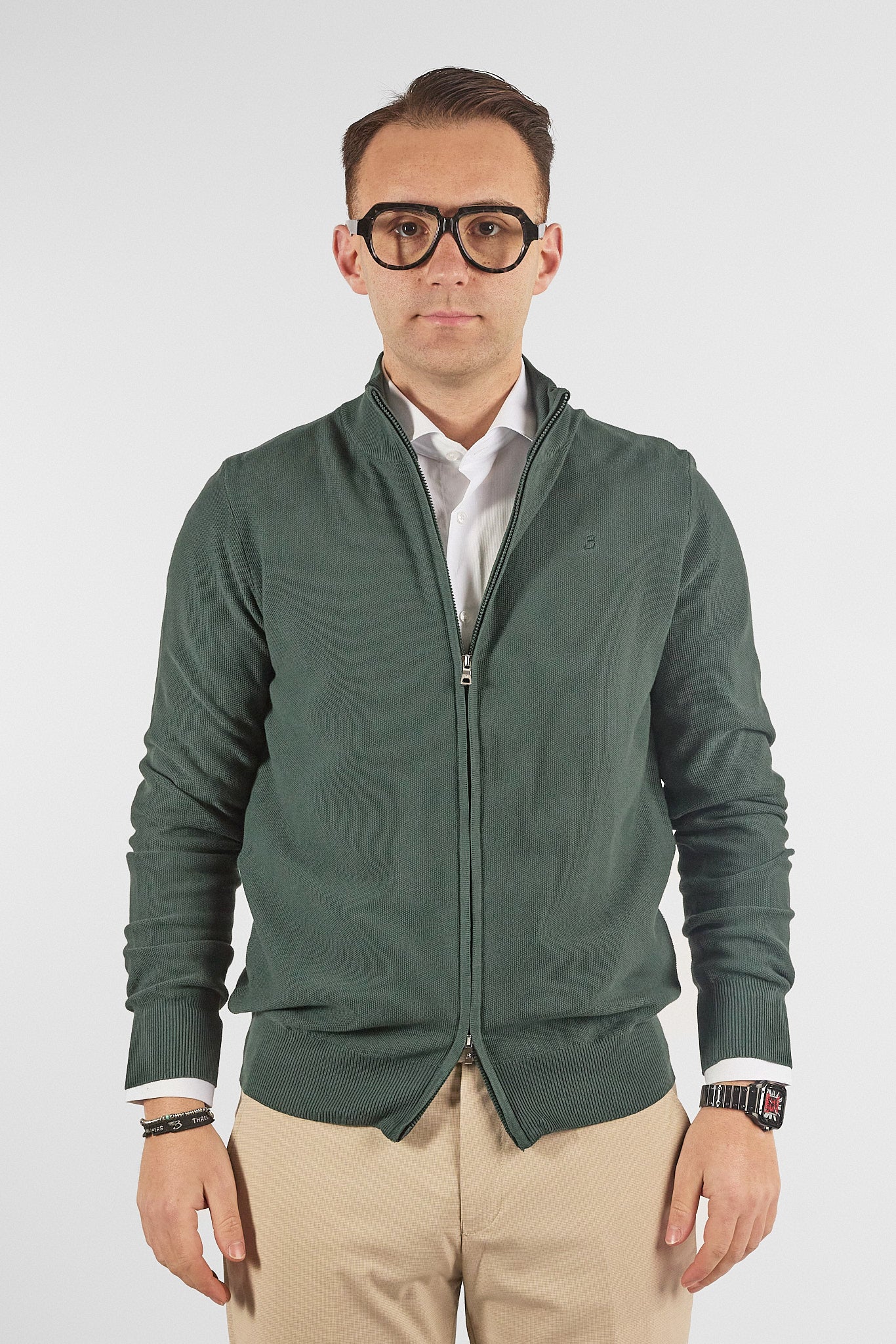 Pullover Zip Intera Chicco Cotone 1525 | 2 per €50 | Verde 31