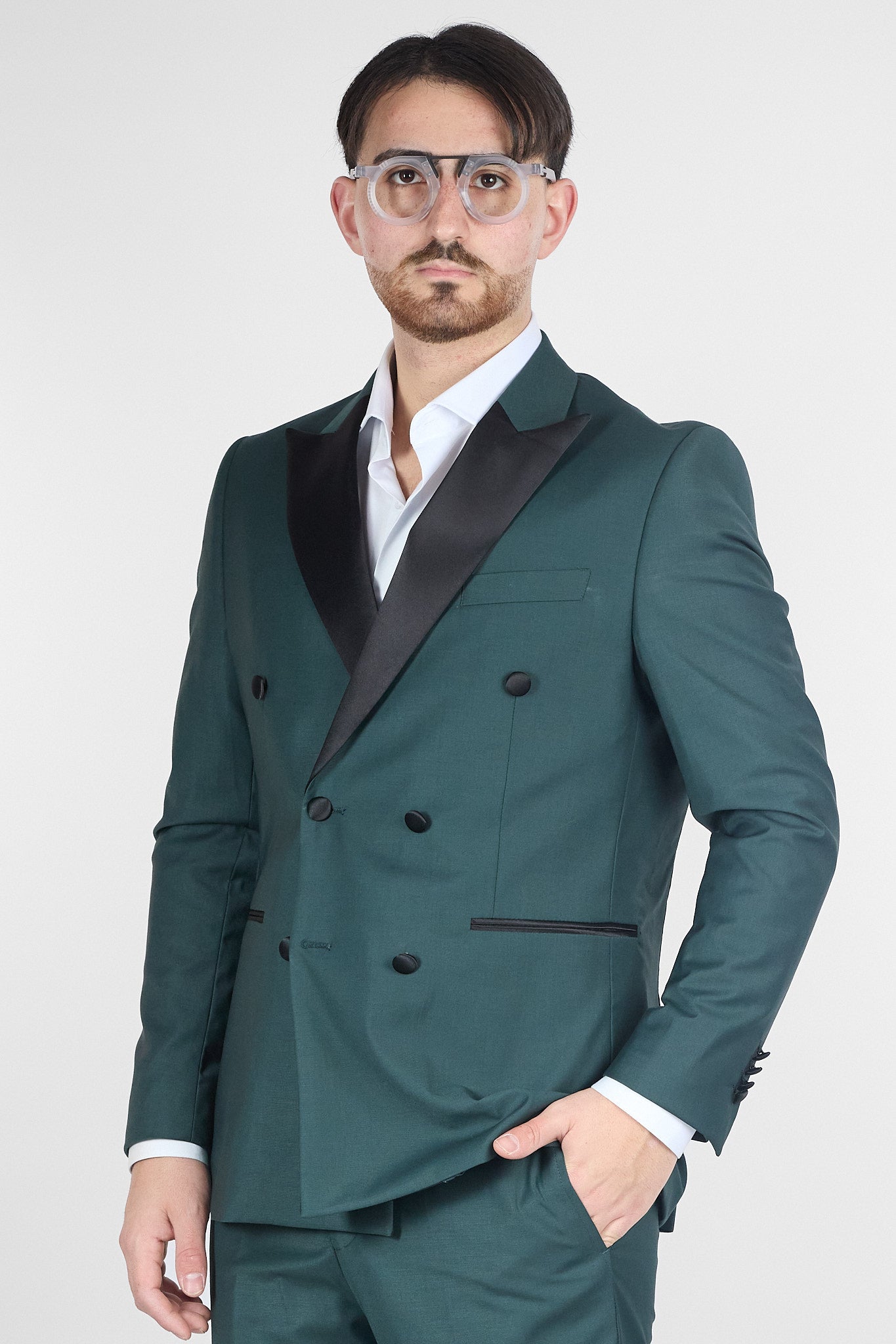 Abito Smoking Doppio Petto Basic | Verde
