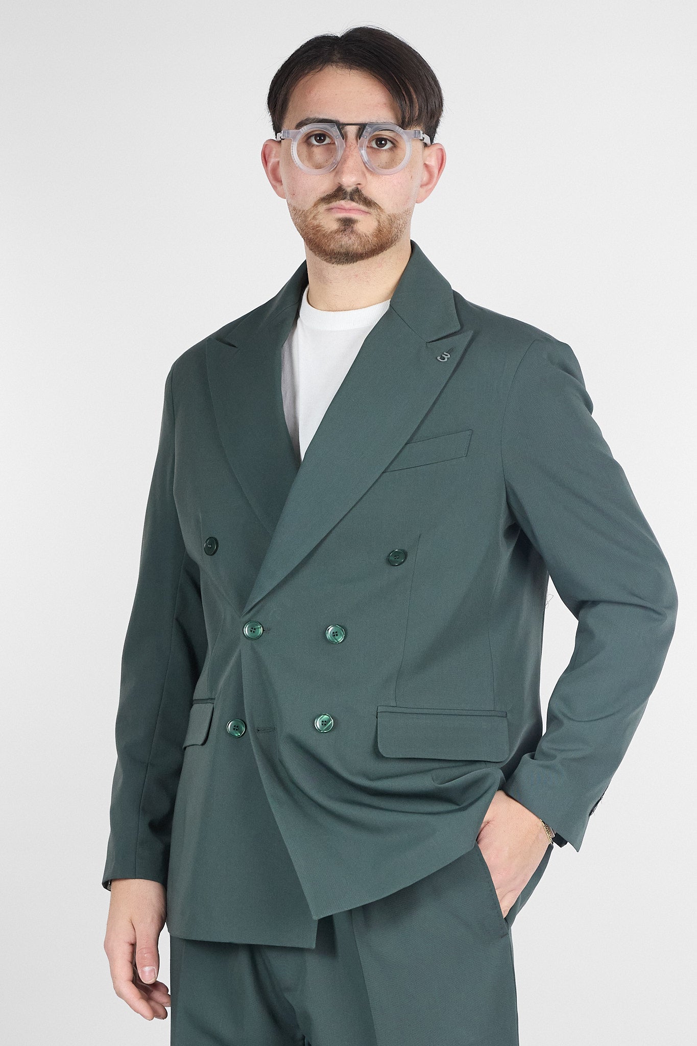 Abito Doppio Petto Oversize - Pantalone Gamba e Fondo Ampi | Verde Militare