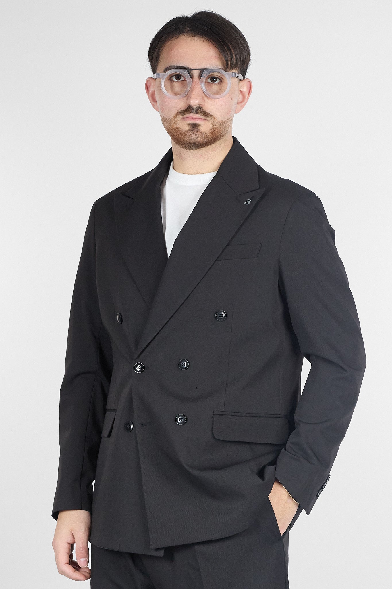 Abito Doppio Petto Oversize - Pantalone Gamba e Fondo Ampi | Nero