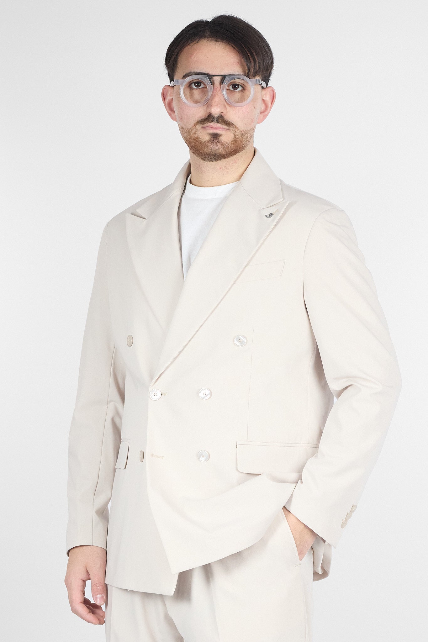 Abito Doppio Petto Oversize - Pantalone Gamba e Fondo Ampi | Champagne