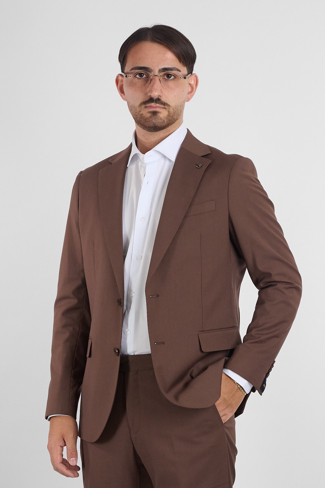 Abito Due Bottoni Basic IMA02 | Tabacco