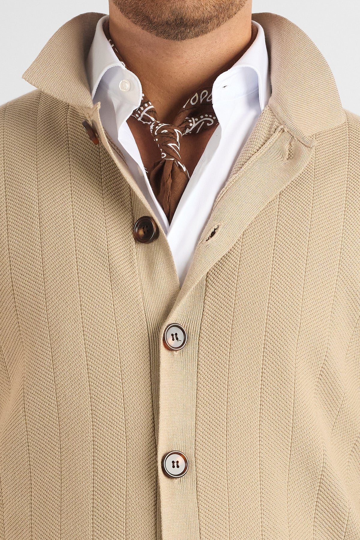 Cardigan con Bottoni e Colletto 1448 | Beige
