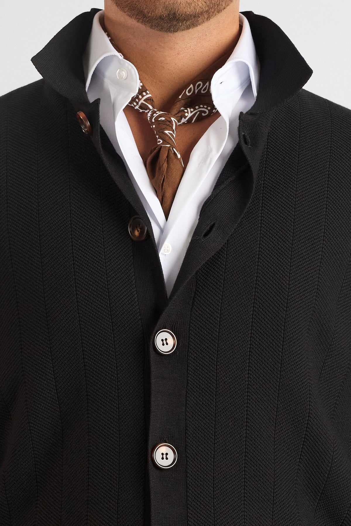 Cardigan con Bottoni e Colletto 1448 | Nero