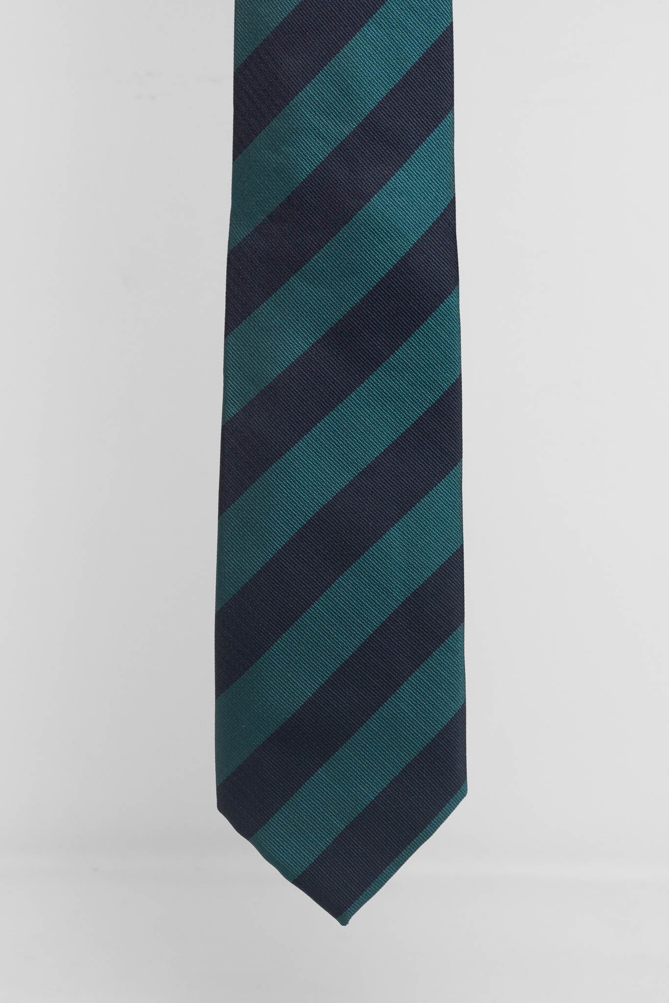 Cravatta Tre Pieghe Regimental Larga Blu e Verde | 2 Per €20